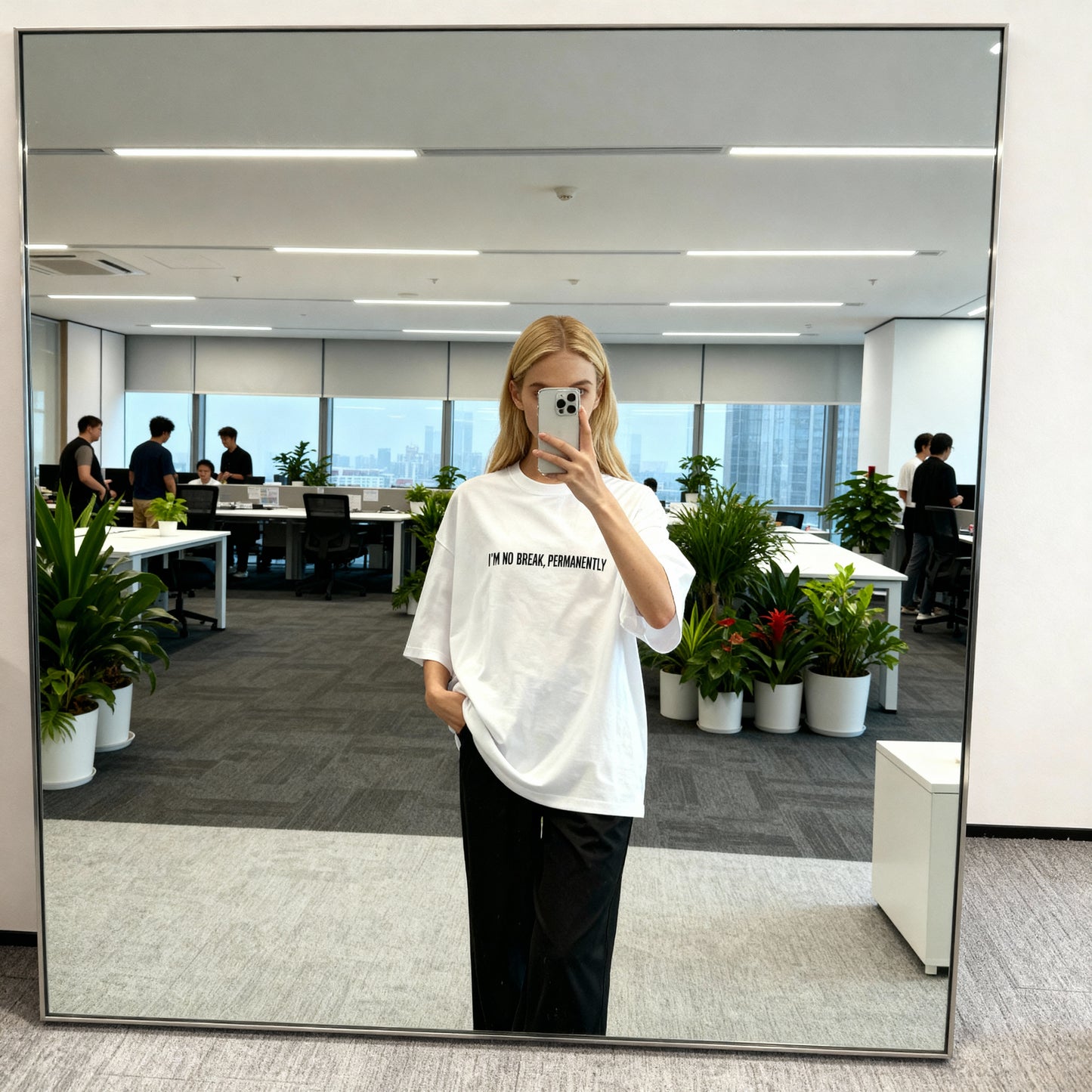 “I’m on break. permanently” | Unisex Heavy Oversized Tee